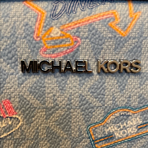 Michael Kors Blue Graphic Messenger Bag - Picture 2 of 9